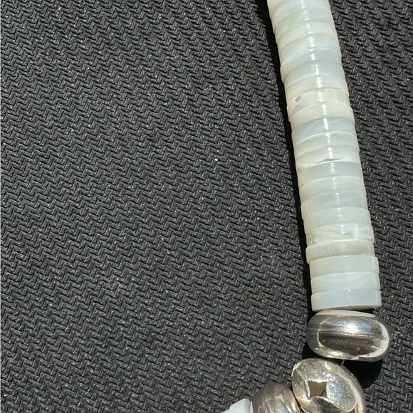 Hand Crafted “One of a Kind” Mother of Pearl & Sterling Silver Necklace - Picture 3 of 4